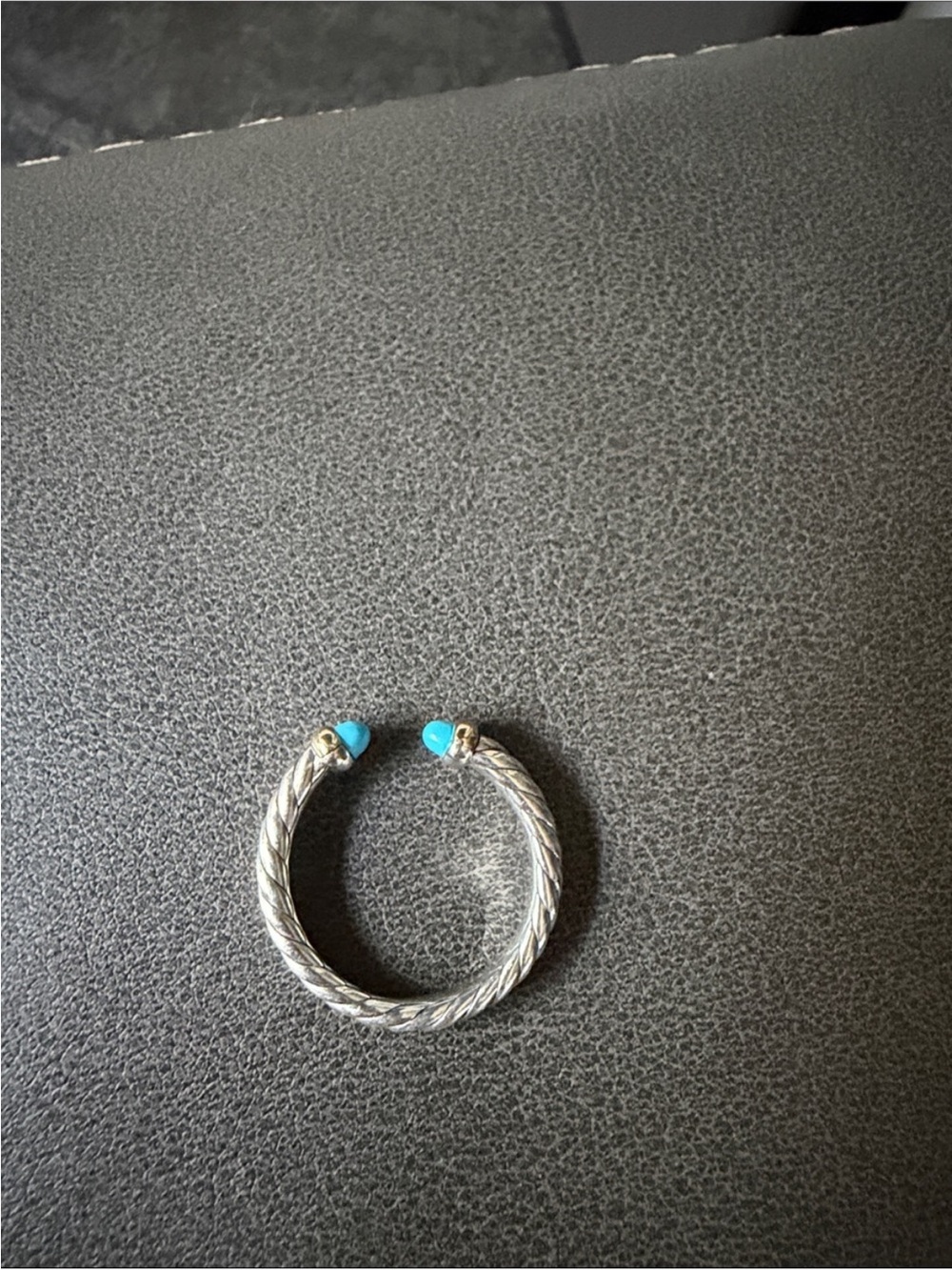 David Yurman Petite Cable Ring Turquoise Size 8 - Picture 3 of 7